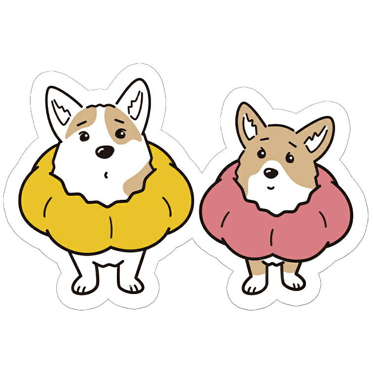 Rakuten - 【予約販売】 ノエル&モナ コーギー 犬 2026年 ステッカー 3枚セット SU023NN