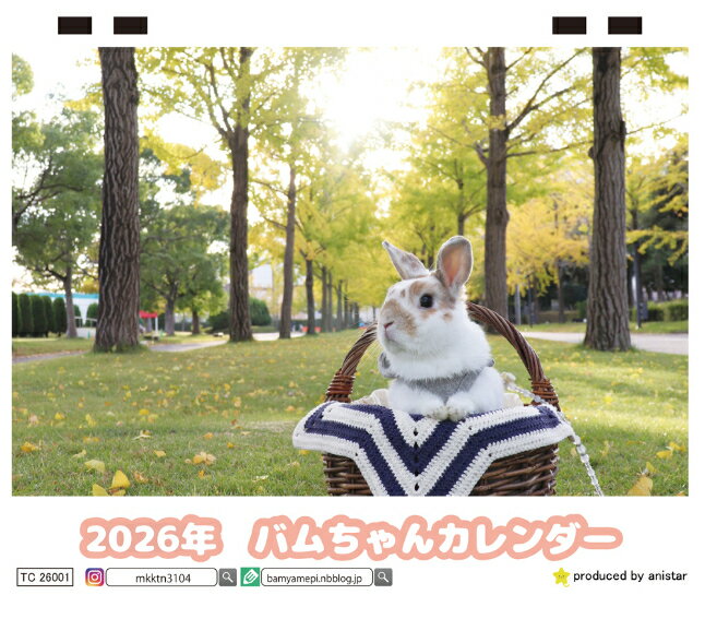 Rakuten - 【予約販売】 バムちゃん うさぎ 2026年 卓上カレンダー TC26112