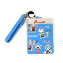 スヌーピー リール付きシングルパスケース スケッチ PEANUTS 定期入れ ブルー 送料込み