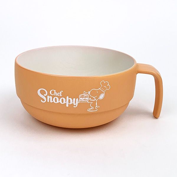 スヌーピーSNOOPY 木目調スタッキングマグ シェフ オレンジ スープカップ キッチン 送料込み