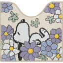 スヌーピー 花いっぱい トイレマット ブルー SNOOPY(3)