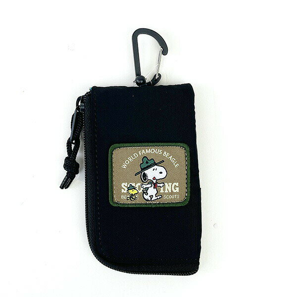 スヌーピー ビーグル・スカウト キー&パスポーチRE-PET (ブラック) ICカード キーケース SNOOPY