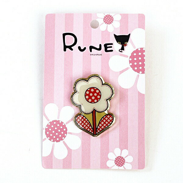 内藤ルネ ピンズ フラワーホワイト バッジ アクセサリー