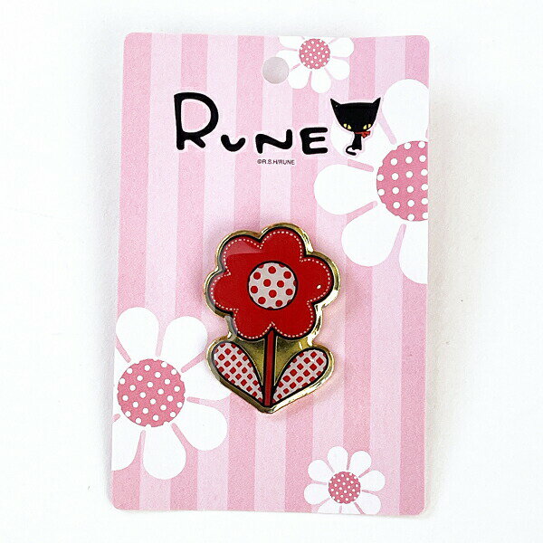 内藤ルネ ピンズ フラワーレッド バッジ アクセサリー