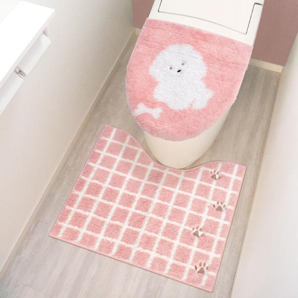 北欧風 コイラ トイレ2点セット(トイレマット・便座フタカバー)