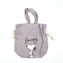 スヌーピー サガラ刺繍巾着 ピンク ポーチ SNOOPY(3)