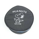 スヌーピー SNOOPY サークルポーチ ダークグレイ 小物入れ コインケース 化粧品入れ 旅行|詳細画像