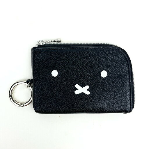 ミッフィー miffy リール付きスマートキーポーチ ブラック キーケース 定期入れ 通勤通学 ミッフィー miffy リール付きスマートキーポーチ ブラック キーケース 定期入れ 通勤通学