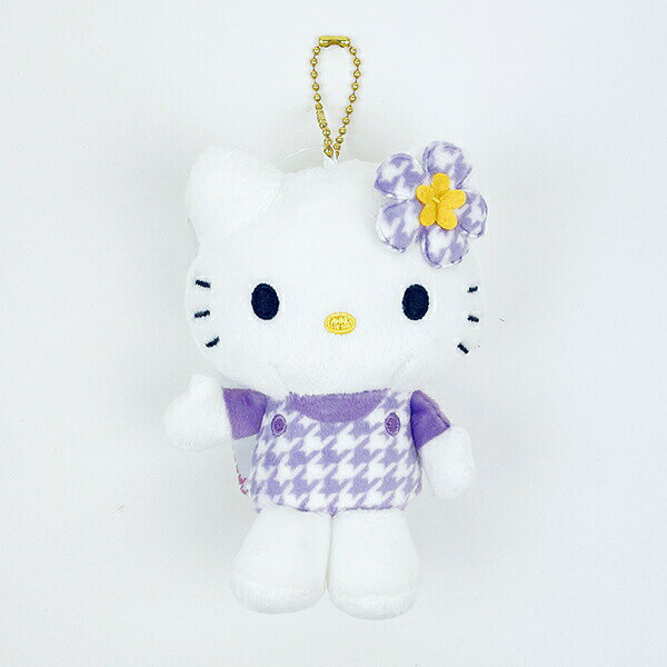 サンリオ ハローキティ マスコットコレクション カオハナ パープル ぬいぐるみ 千鳥柄 サンリオのサムネイル