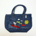 スヌーピー PEANUTS 75th デニム ミニトートバッグ ライトブルー ROOTOTE(ルートート)コラボ SNOOPY(4)