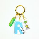 スヌーピー 『R』 イニシャル3連アクリルキーホルダー (ブルー) SNOOPY