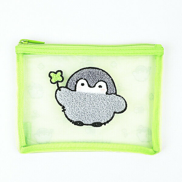 コウペンちゃん サガラ刺繍メッシュポーチ みどり(4)