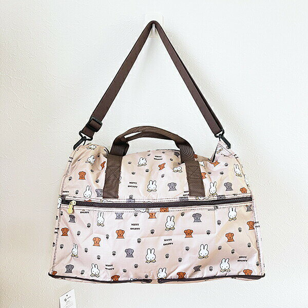 ミッフィー miffy ミッフィー＆スナッフィー 折りたたみボストンバッグ(M) ベージュ トラベル
