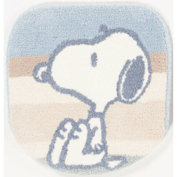 スヌーピー トイレ兼用フタカバー くすみパステル ブルー トイレ用品 SNOOPY