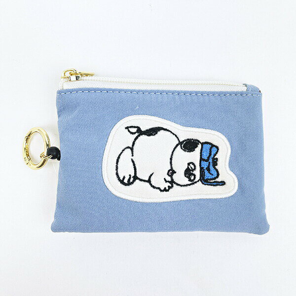 スヌーピー オラフ パスポーチ ブルー アップリケ 定期入れ SNOOPY キャラクターグッズ
