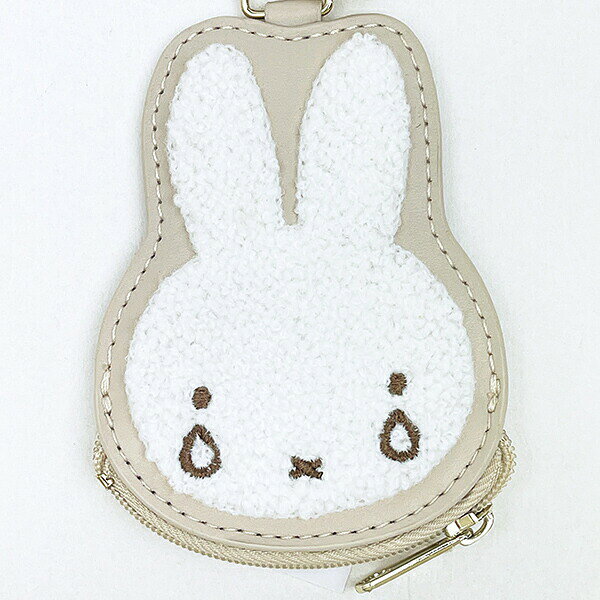 ミッフィー miffy おかおサガラミニポーチ (ベージュ) キャラクターグッズ
