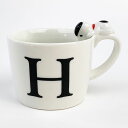 スヌーピー フィギュア付イニシャルマグ H スヌーピー フィギュア付マグ マグカップ イニシャル カップ マグ 白 グッズ 送料込み