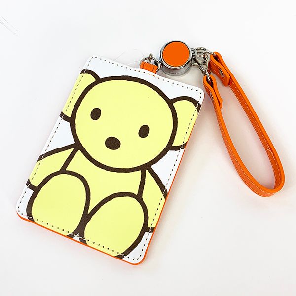 ミッフィー miffy リール付きパスケース くまちゃん ブルーナアニマル オレンジ グッズ (MCOR) 送料込み