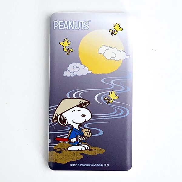 スヌーピー PEANUTS 4000mAhリチウムイオンポリマー充電器2.1A スマホ用品 携帯バッテリー充電 和柄 グレー 送料込み