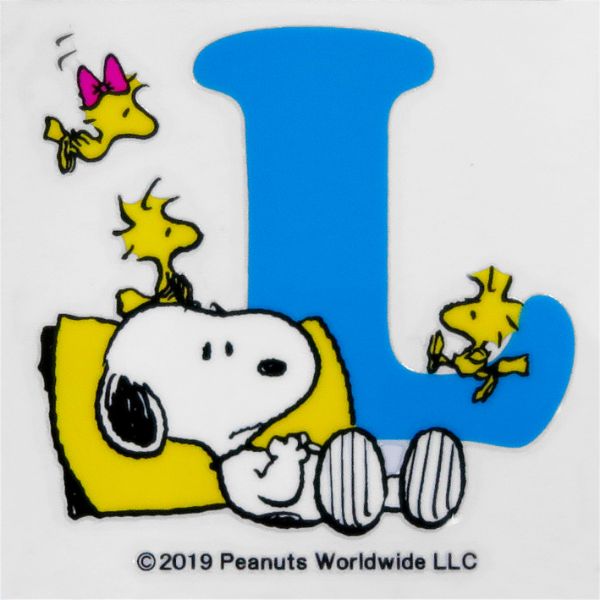 スヌーピー PEANUTS イニシャルステッカー SNOOPY L ステッカーシール 送料込み