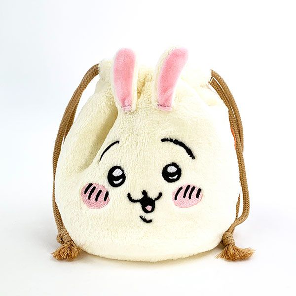 ちいかわ フェイス 巾着 ウサギ ポーチ 小物入れ ぬいぐるみ オフィス 学校
