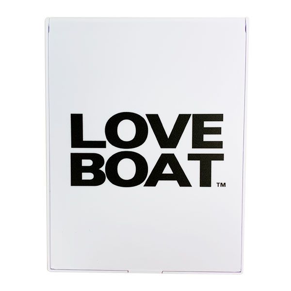 LOVE BOAT ロゴミラーWHITE×BLACK ラブボート ラブボ 鏡 メイク 送料込み