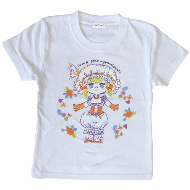 水森亜土 キッズTシャツ ハナ ホワイト 100cm 亜土ちゃん 送料込み