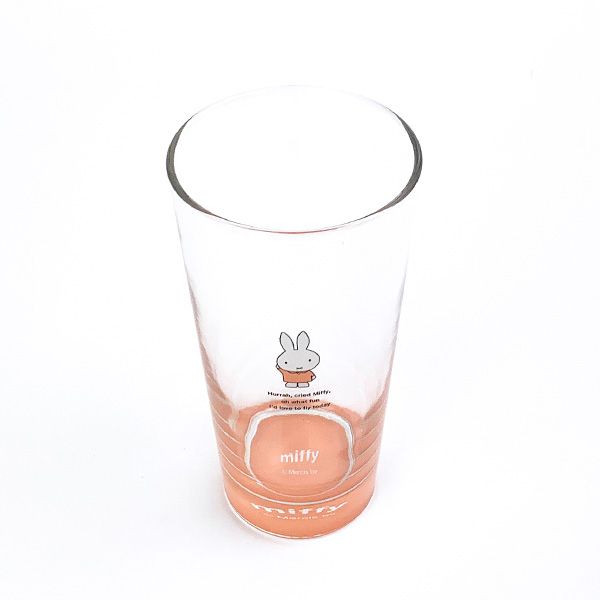ミッフィー シングルポイント ボトムカラーグラス L ピンク コップ タンブラー 日本製 送料込み