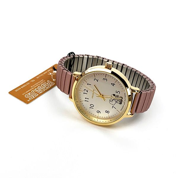 スヌーピー パールジャバラウォッチ ピンク 腕時計 ピンク日本製 送料込み