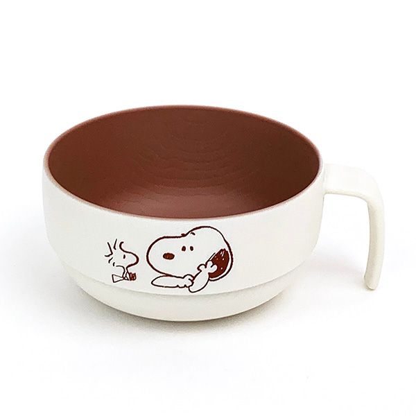スヌーピー 木目調 スタッキング スープマグ リラックス ブラウン マグカップ お椀 ランチ キッチン ベビー キッズ 送料込み
