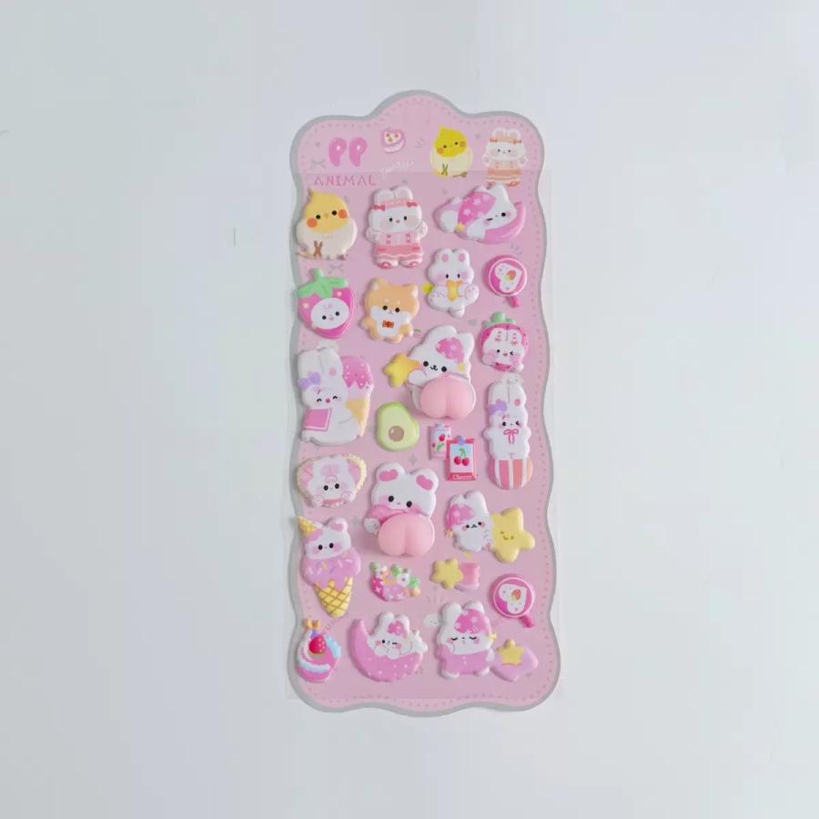 ぷにぷに おしり シール スクイーズ 立体 泡ステッカー 3D クリスマス くま ねこ 可愛い ご褒美シー ル ステッカー デコレーション ステッカー 手帳 デコ スマホ 貼り付けケース ふわふわ もちもちクリスマスプレゼント aniviaworks-10000279 アニビアワークス サンプル画像2