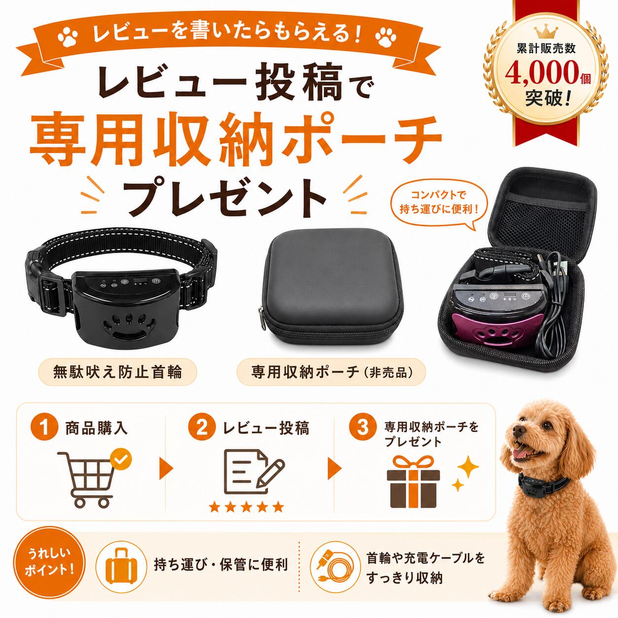 【本日全品ポイント3倍!!】【ランキング入賞品】 【2点目20%オフ】【獣医師監修】無駄吠え防止 首輪 犬 無駄吠え防止 グッズ 吠え防止 振動 無駄ぼえ しつけ首輪 犬 吠える 鳴き声 ビープ音 バークコントローラー aniviaworks-10000136 アニビアワークス サンプル画像3