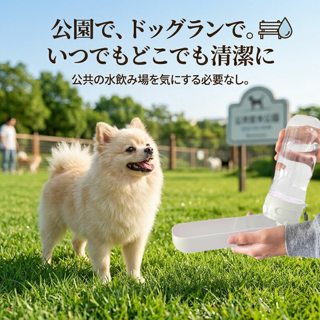 Rakuten - 【マラソン期間全品ポイント5倍！！】犬 水筒 水飲み 散歩 給水ボトル ペットウォーターボトル 水飲み 携帯給水ボトル 犬用 おしっこを流す