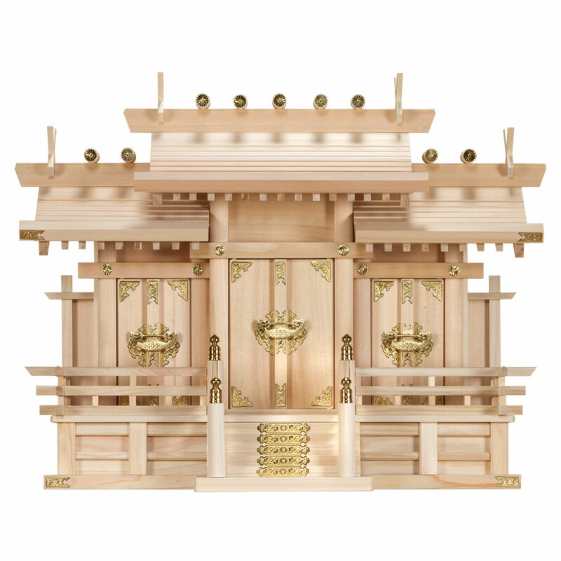 神棚 高級神棚 屋根違い三社・大(木曽ひのき製)