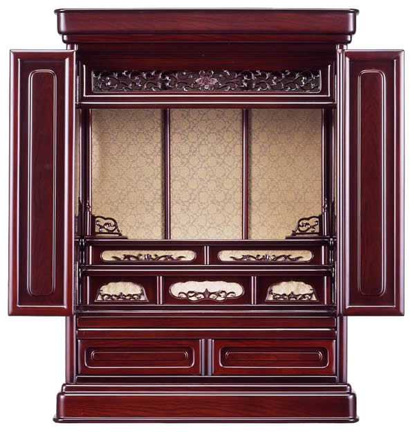 仏壇 小型 コンパクト 小型仏壇 コンパクト仏壇 唐木仏壇 高さ 67cm 【 箱志輪 23号 黒檀調／紫檀調 】