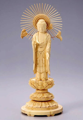 仏像 阿弥陀如来 東立弥陀 4.0寸 柘植製 丸台座 【適合宗派:真宗大谷派(お東)】【イベント期間中 P5倍!】 仏像 阿弥陀如来 東立弥陀 4.0寸 柘植製 丸台座 【適合宗派:真宗大谷派(お東)】【イベント期間中 P5倍!】