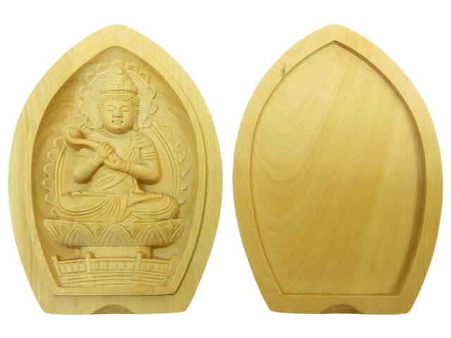 厄除け 香合仏 勢至菩薩 柘植 筋彫り 金襴 袋付き