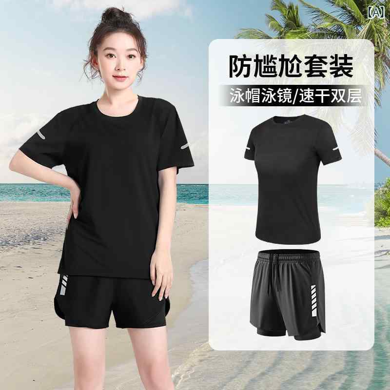 Rakuten - レディース ランニング セット 速乾 接触冷感 ヨガウェア 大きめサイズ 夏用 短袖 フィットネス トップス 吸湿速乾 伸縮性 スポーツ ウェア 軽量 素材 アクティブ スタイル