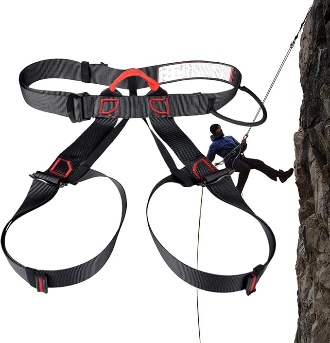 Rakuten - 登山安全ストラップ - 懸垂下降ハーネス多機能|ロッククライミング ため セーフティハーネス|調整可能な軽量セーフティウエストサポート|エンジニアリング保護 ためのプロ クライミングギア