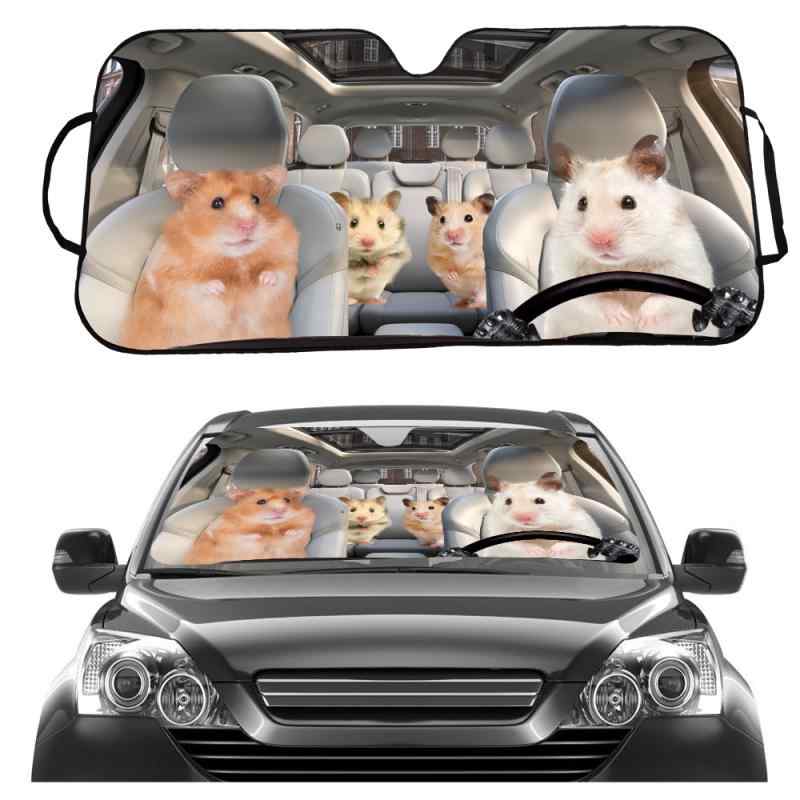 Rakuten - サンシェード 車用 日よけ 遮光 断熱 吸盤タイプ フロントガラス用 紫外線対策 キャラクターデザイン かわいいアルミシート 汎用 車内快適グッズ