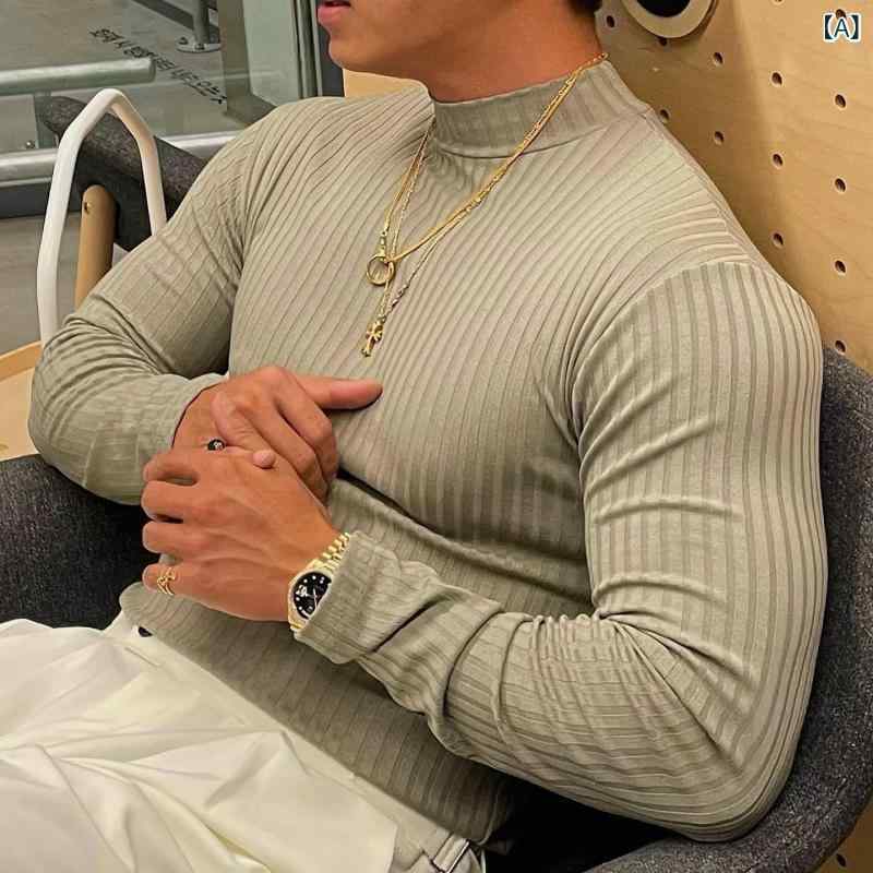 乐天商城 - 長袖 Tシャツ メンズ ストライプ 単色 フィットネス バスケットボール ランニング トレーニング 伸縮性 速乾 タイトフィット インナー スポーツウェア アクティブ ウェア