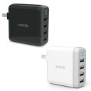 急速充電器 Anker PowerPort 4 USB急速充電器 40W4ポート マルチポート 折りたたみ式プラグ搭載 海外対応 アダプター【PowerIQ & VoltageBoost搭載】(ブラック・ホワイト)