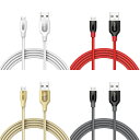 【70円OFF 4/27まで】【あす楽対応】Anker PowerLine Micro USBケーブル【2重編込の高耐久ナイロン素材/フェルト製ポーチ】急速充電 高速データ通信対応 Galaxy Xperia Android各種 その他USB機器対応 (1.8m ホワイト レッド ゴールド グレー)