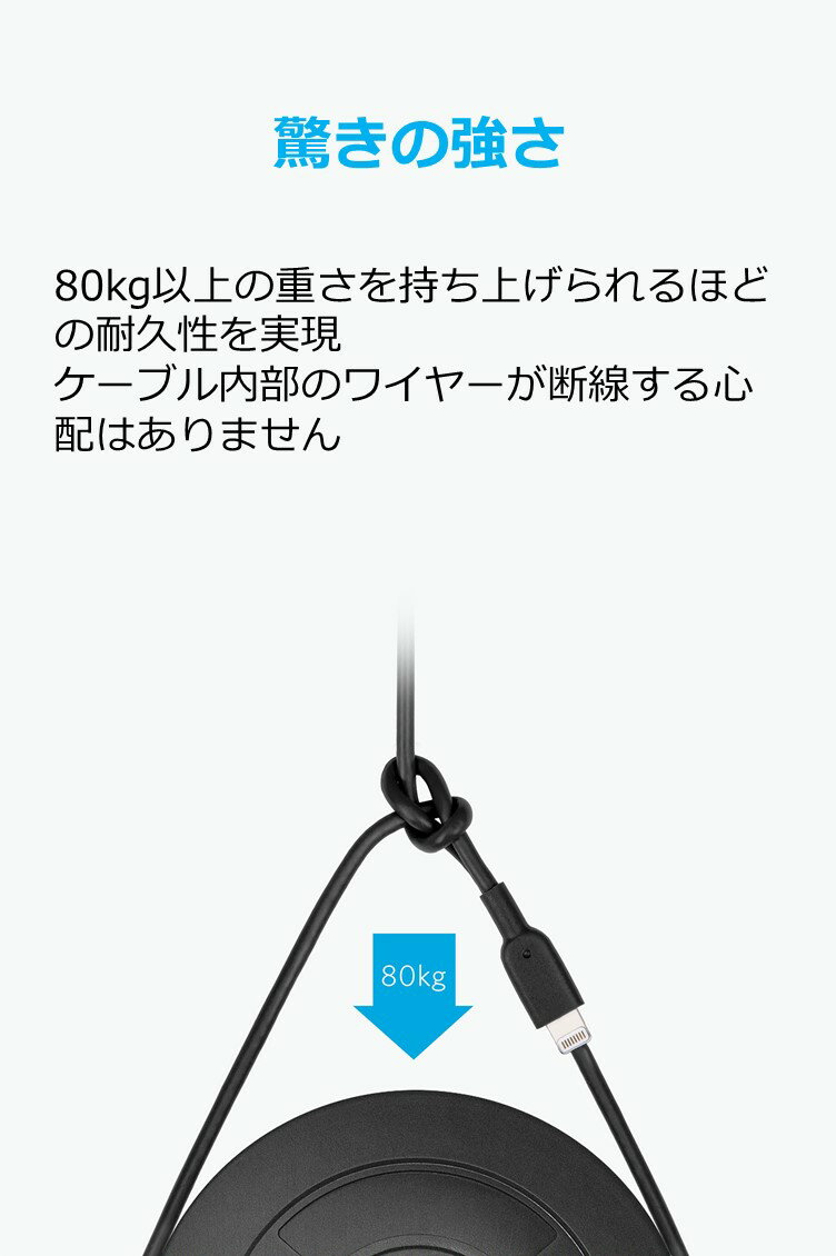 Anker iPhone充電ケーブル PowerLine II ライトニングケーブル MFi認証 超高耐久 iPhone 13 / 13 Pro / 12 / SE(第2世代) / iPad 各種対応 0.9m ブラック・ホワイト