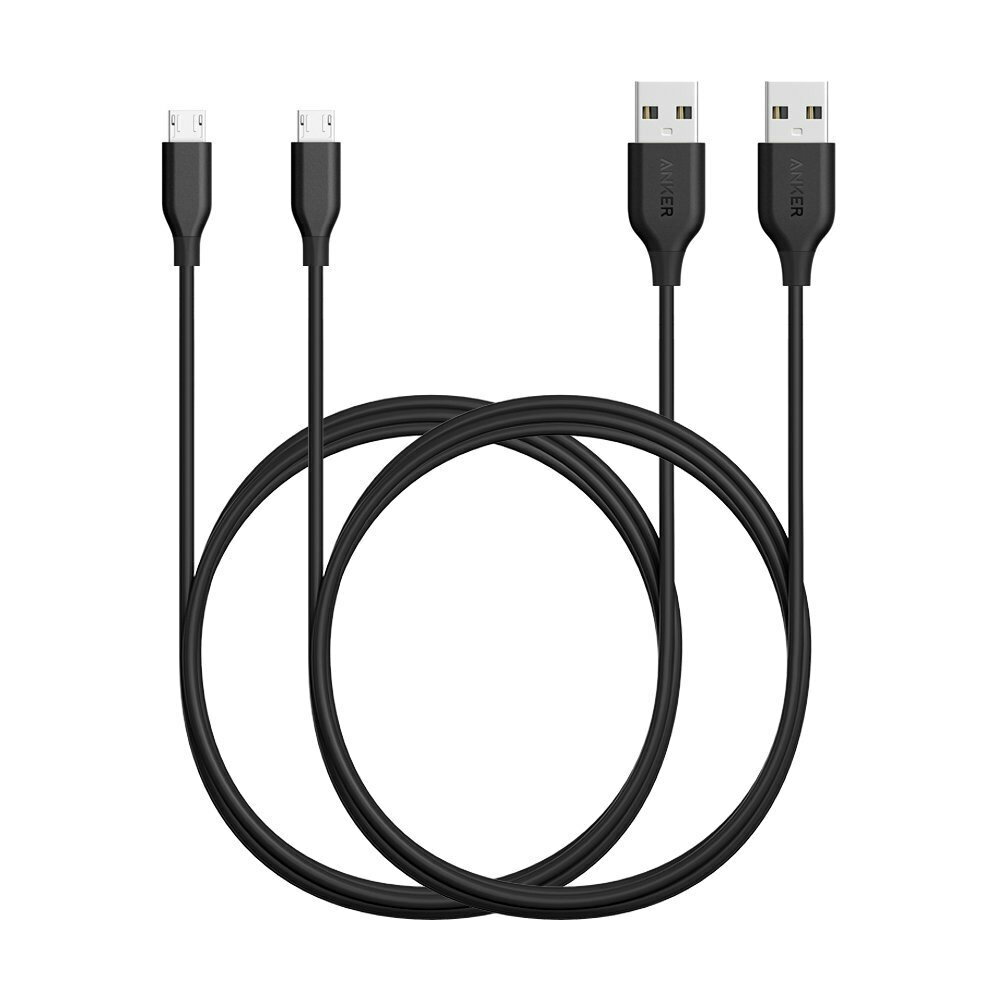 【1,009円OFF 5/16まで】【あす楽対応】Anker PowerLine Micro USB ケーブル 【急速充電 高速データ転送対応】Galaxy Xperia Android各種 その他USB機器対応 (1.8m ブラック×2)