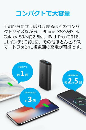 AnkerPowerCore10000Redux(10000mAh大容量モバイルバッテリー)【PSE認証済/PowerIQ&VoltageBoost/低電流モード搭載】iPhone&Android対応