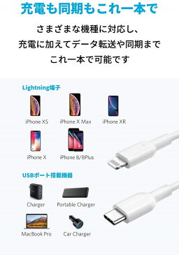 Anker PowerLine II USB-C ＆ ライトニング ケーブル (2本セット)【Apple MFi認証取得/Power Delivery 対応/急速充電＆データ同期/超高耐久】iPhone 11/ 11 Pro / 11 Pro Max/X/XS/XR/XS Max / 8 / 8 Plus