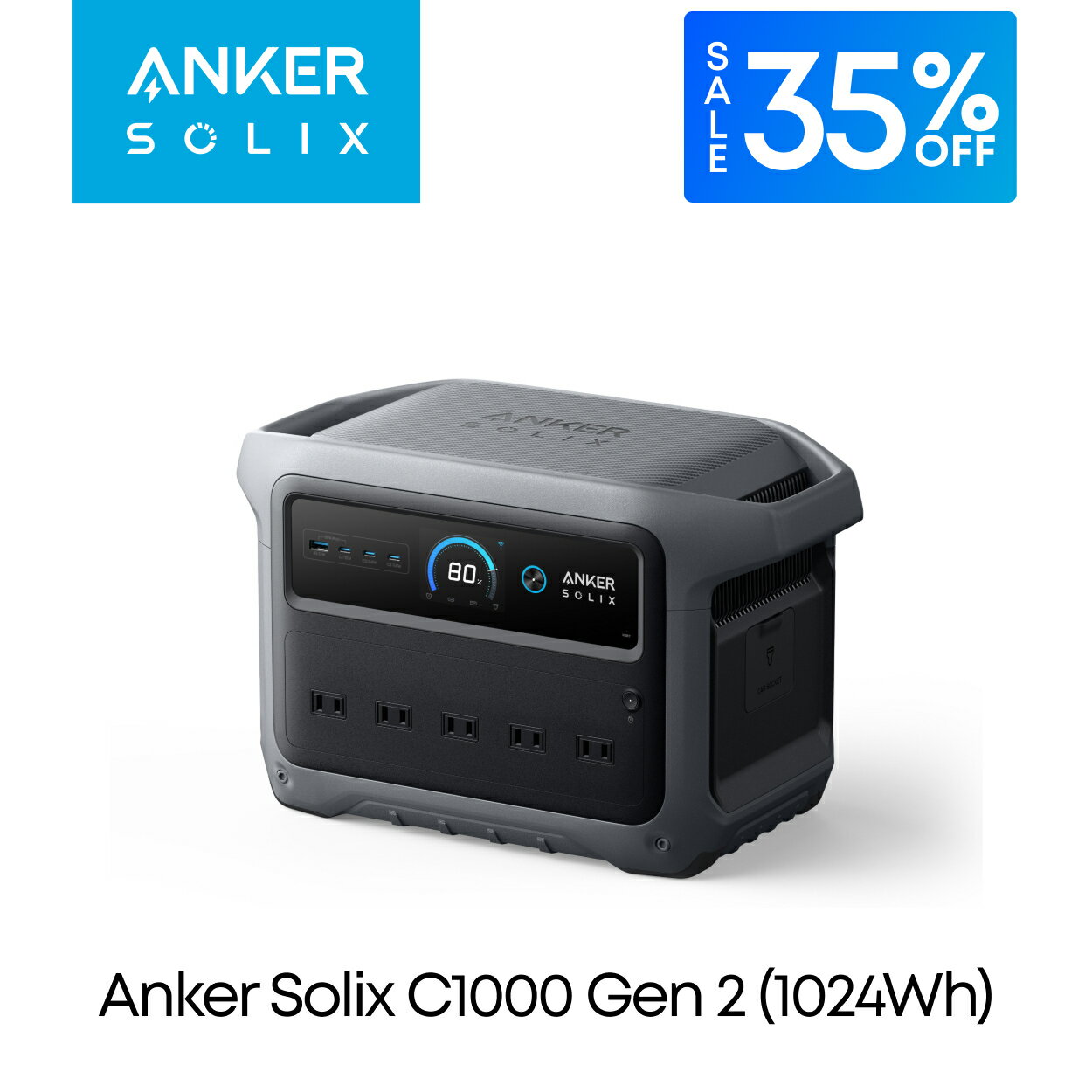 【クーポンで64,994円 11/20 20時から 11/27 1:59まで】Anker Solix C1000 Gen 2 Portable Power Stati..