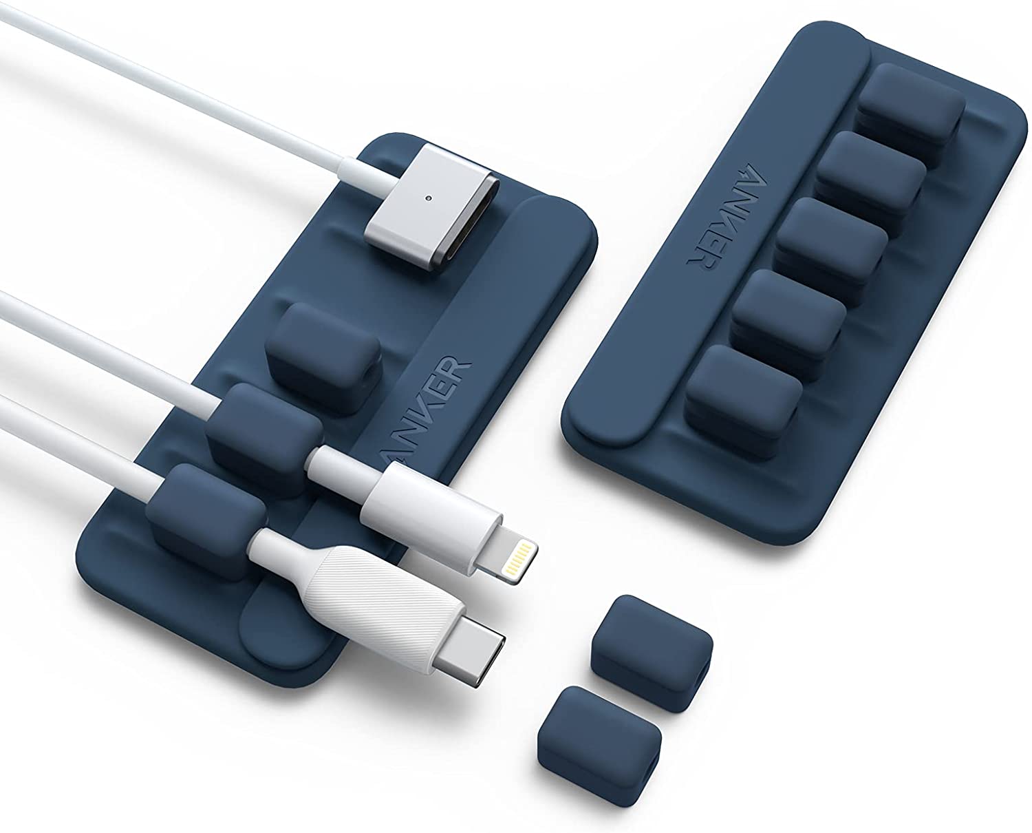 【300円OFF 5/16まで】Anker Magnetic Cable Holder 2個セット マグネット式 ケーブルホルダー ライトニングケーブル USB-C ケーブル Micro USB ケーブル 他対応 ブルー 