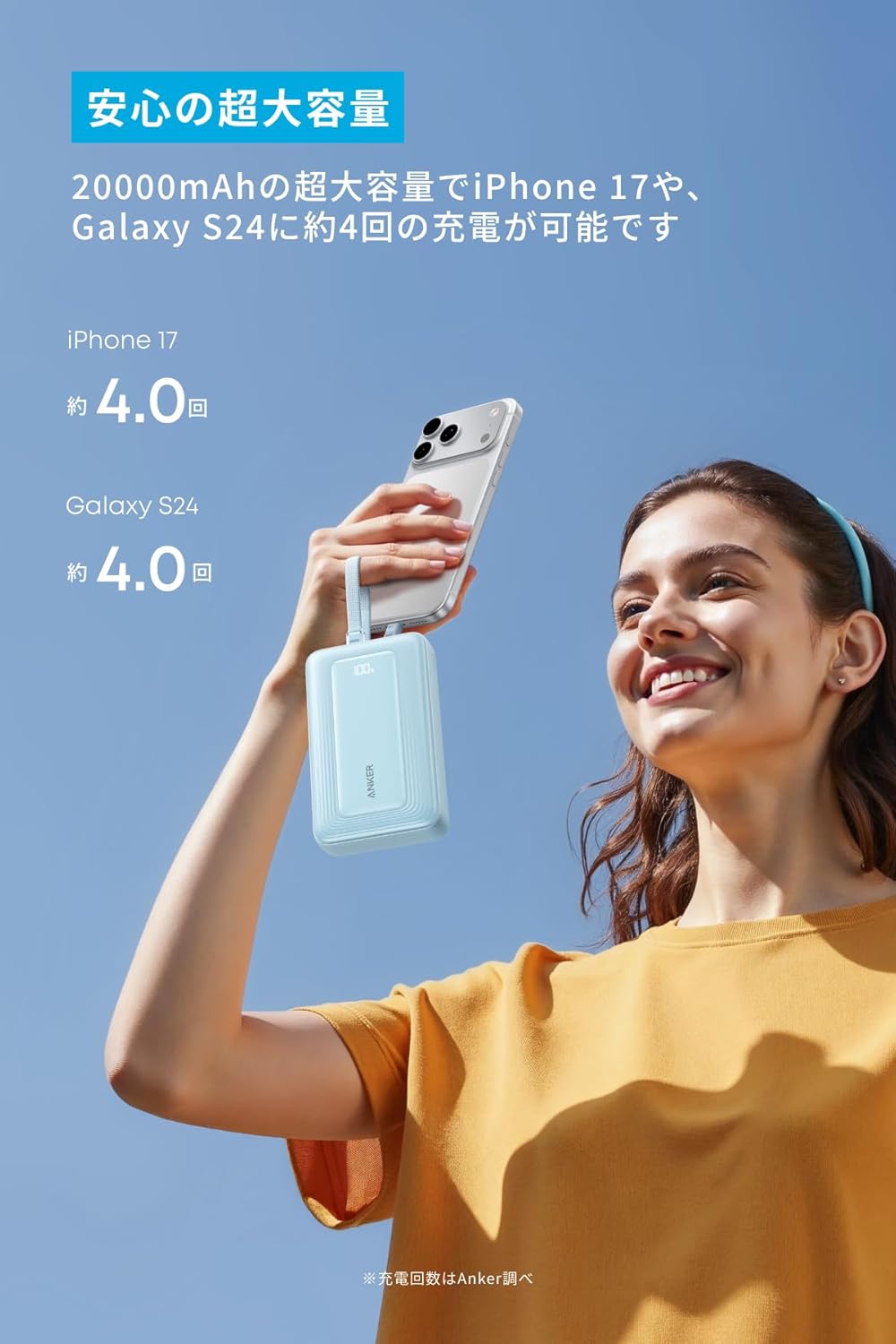 Anker Zolo Power Bank (20000mAh, 45W, Built-In Dual USB-Cケーブル) (モバイルバッテリー 20000mAh 最大45W出力 ケーブル一体型 ディスプレイ搭載) 【PD/PowerIQ搭載/PSE技術基準適合】iPhone 17 / 16 / 15 Android iPad